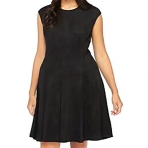 The Limited faux suede leather fit & flare mini dress Sz XL cap sleeve lined